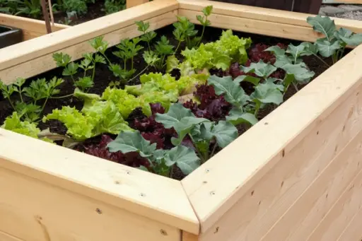 hout in moestuin